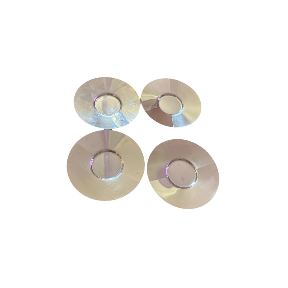 Nespresso Atelier Stainless Steel Espresso Saucer Plates Set Of 4 4.75" Tall Use